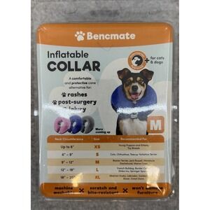 Bencmate Inflatable Recovery Collar Medium 9-12 in Dog Cat USA Flag Pattern